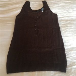 Brown mohair wool sweater tank top